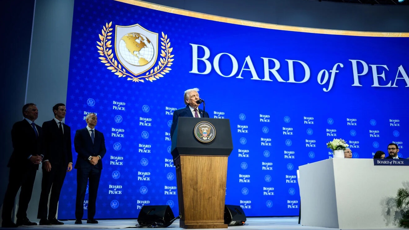 US President Donald Trump participates in the Board of Peace charter announcement and signing ceremony during the World Economic Forum at the Davos Congress Center in Davos, Switzerland, Jan. 22, 2026. Photo by Daniel Torok/White House.