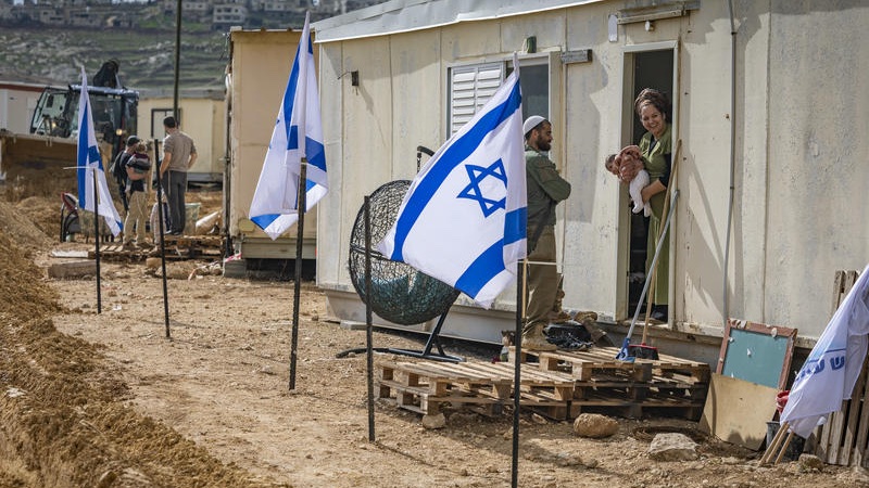Jewish 'settlers' at the newly established Jewish community of Yatziv in the Gush Etzion area of Judea, January 19, 2026. Photo by Chaim Goldberg/Flash90