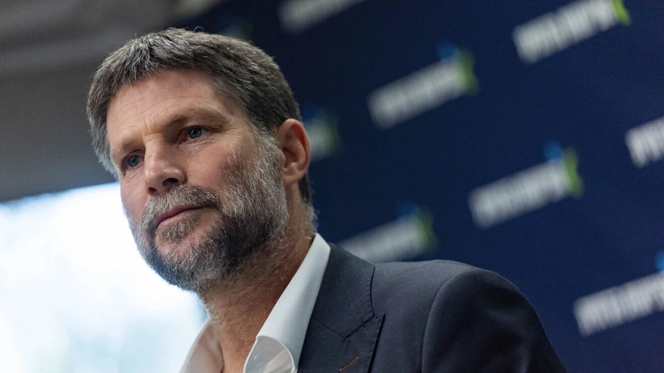 Israeli Finance Minister Bezalel Smotrich (Religious Zionism Party) leads a faction meeting at the Knesset, the Israeli parliament in Jerusalem, Feb. 23, 2026. Photo by Yonatan Sindel/Flash90.