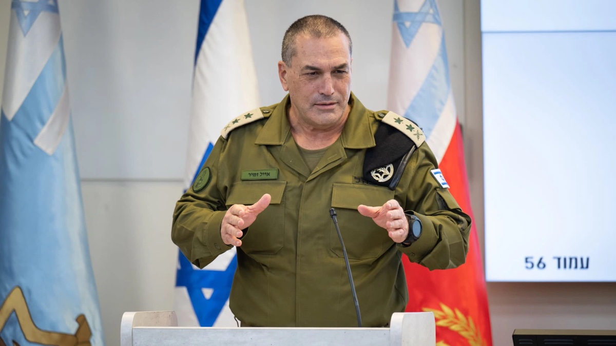 IDF Chief of Staff Eyal Zamir addressing his commanders. Photo: IDF Spokesman