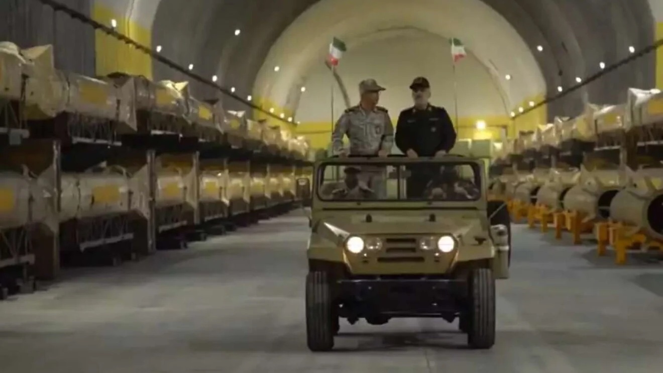 An Iranian propaganda video showcases an underground missile facility that was targeted in an airstrike. Source: Arab Networks via Israel Hayom.