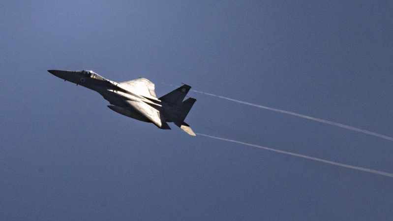 Israeli Air Force fighter jet seen in central Israel amid the ongoing war between Israel-US and Iran, March 16, 2026. Photo by Nati Shohat/Flash90