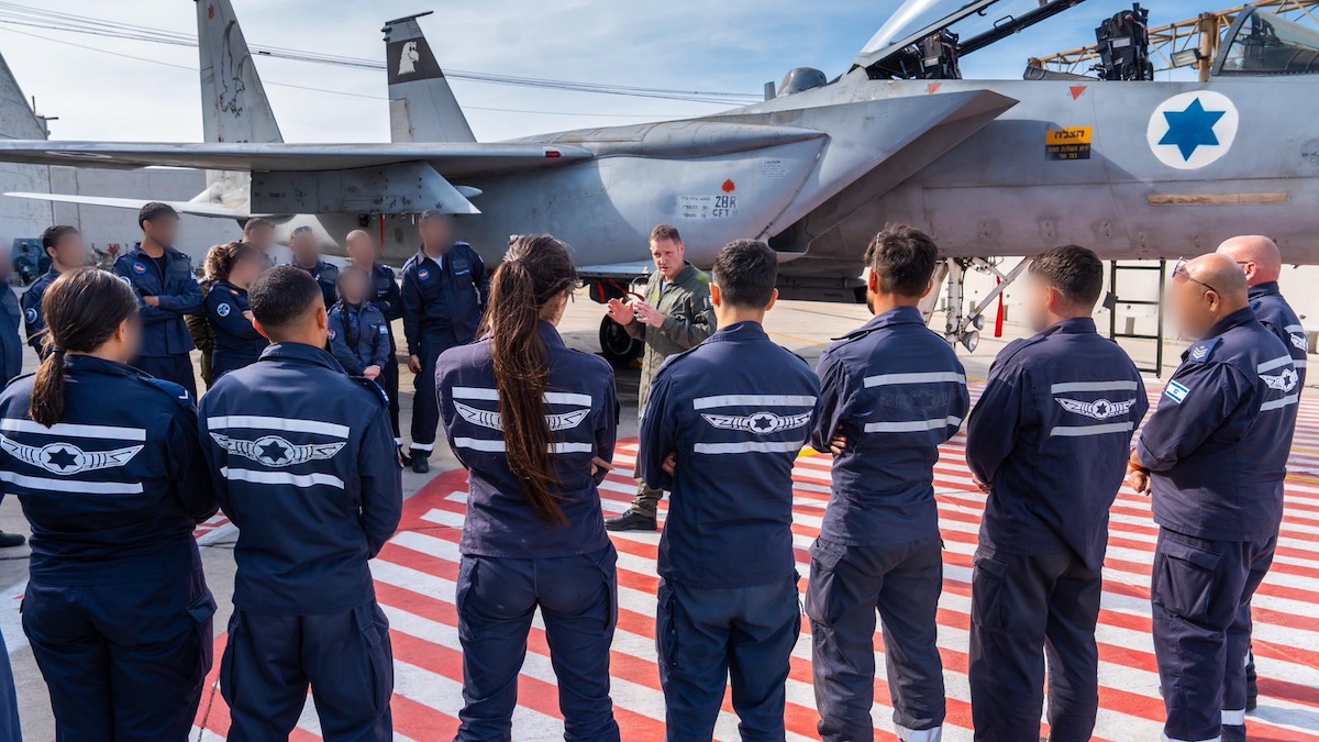 Israel Air Force chief Gen. Tomer Bar addresses his pilots ahead of a mission targeting the Iranian regime. Photo by IDF Spokesperson