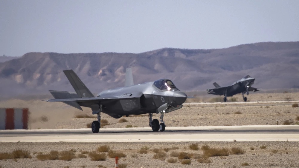 Israeli Air Force F-35I “Adir” stealth fighter jets are seen at Ovda Airbase, north of Eilat, on Oct. 24, 2021. Photo by Olivier Fitoussi/Flash90.