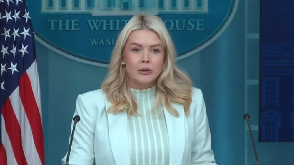 White House Press Secretary Karoline Leavitt briefs the media, March 25, 2026. Credit: White House.