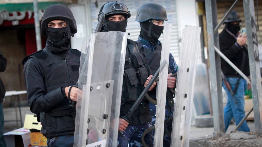 Palestinian Authority security forces monitor areas in the center of the city of Jenin, in northern Samaria, on Dec. 16, 2024. Photo by Nasser Ishtayeh/Flash90.