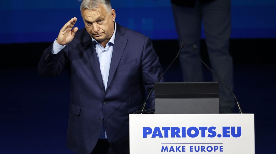 Hungarian Prime Minister Viktor Orbán at a meeting of European parties in Madrid. His ouster is changing the balance of power within the EU – also with regard to Israel. Photo: EPA/SERGIO PEREZ