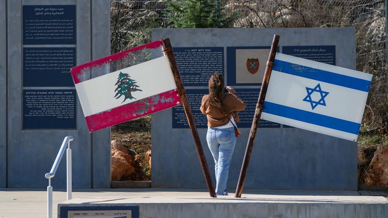 People visit a memorial for the fallen soldiers of the South Lebanon Army near the Israeli–Lebanese border, on November 27, 2025. Photo by Ayal Margolin/Flash90