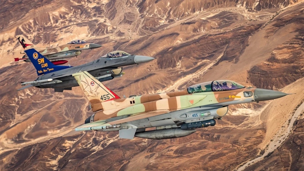 Israeli Air Force and U.S. Air Force fighter jets fly together during a joint exercise. Credit: IDF Spokesperson’s Unit.