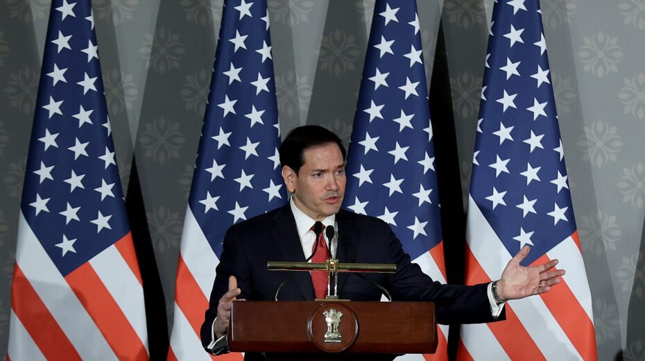 US Secretary of State Marco Rubio during a press conference with Indian Foreign Minister Subrahmanyam Jaishankar at Hyderabad House in New Delhi, India, on May 24, 2026. Photo: EPA/RAJAT GUPTA