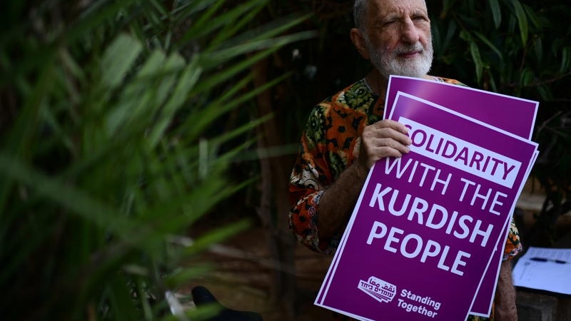 Israelis rally in Tel Aviv in support of the Kurdish people across the Middle East. Photo by Tomer Neuberg/Flash90