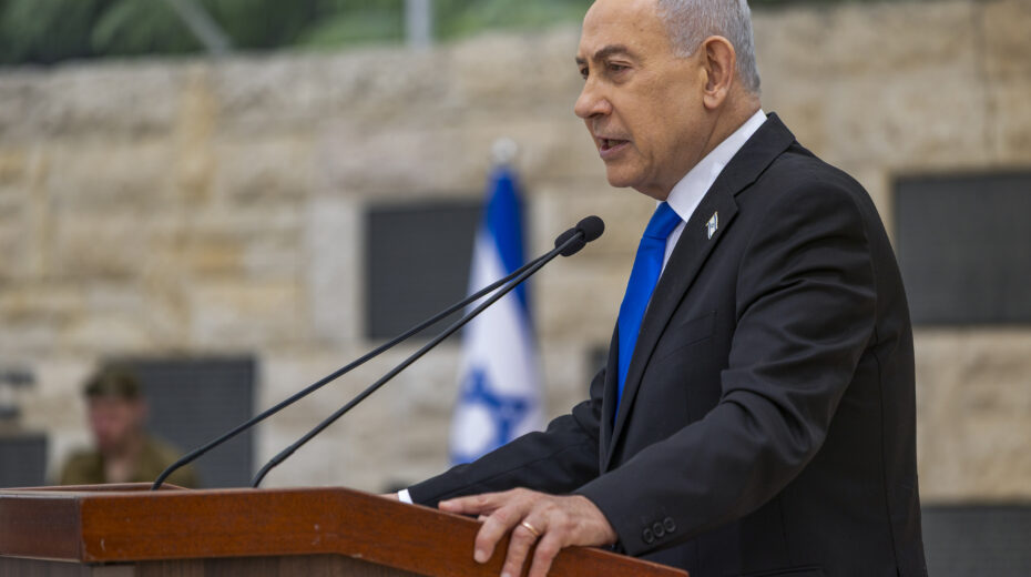 Israeli Prime Minister Benjamin Netanyahu attends a state memorial service for victims of terrorism at the Herzl Military Cemetery in Jerusalem on April 21, 2026. The ceremony is part of the Day of Remembrance for fallen Israeli soldiers and victims of terrorism. Photo: Dor Pazuelo/Flash90