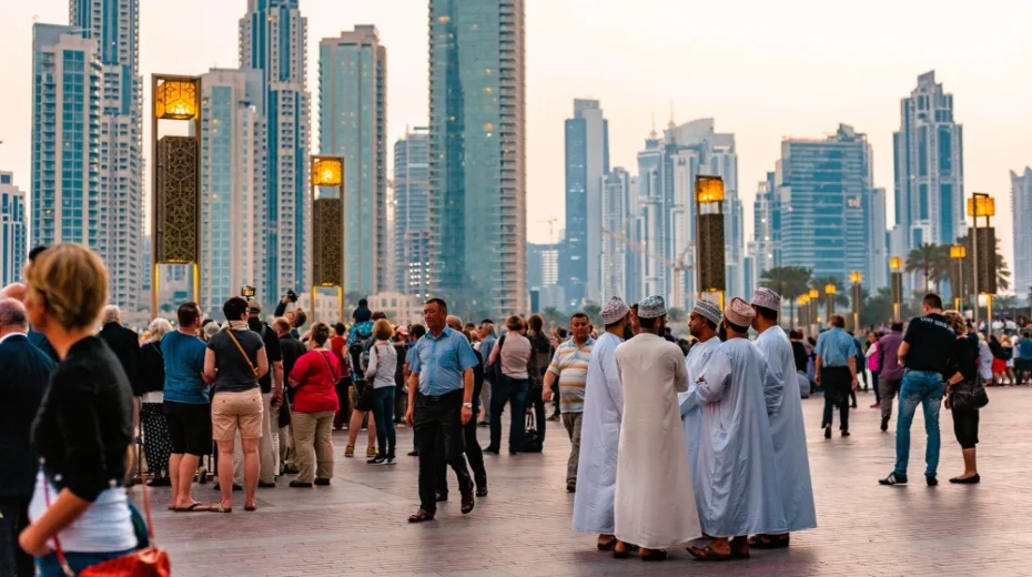 In downtown Dubai, United Arab Emirates, tourists mingle with locals. Image credit: Olgaozik/Pixabay.