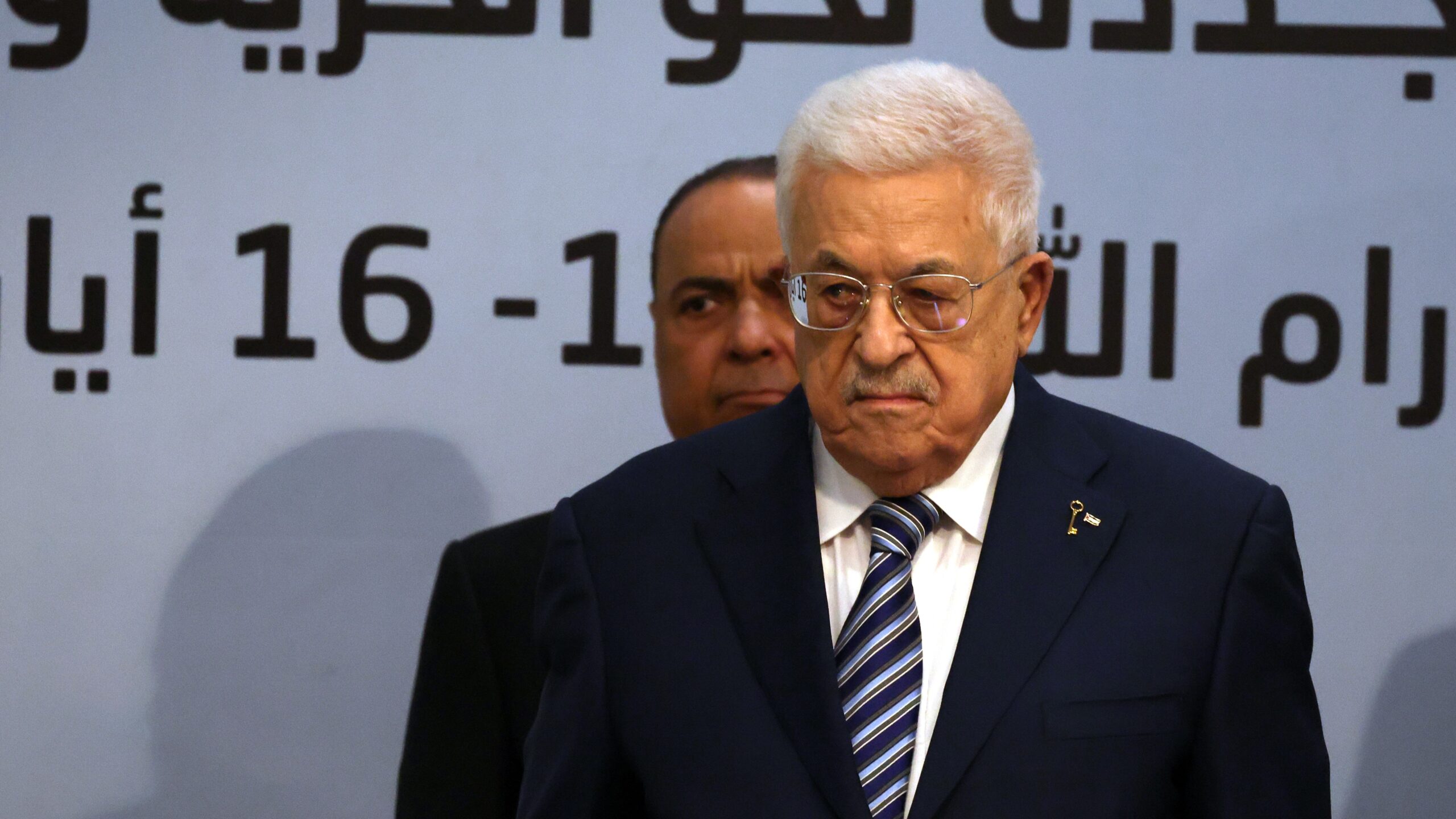 Palestinian National Authority President Mahmoud Abbas attends the opening day of Fatah's eighth general congress in the West Bank city of Ramallah, 14 May 2026. The Fatah movement's general assembly is convening for the first time since 2016, to elect a new leadership, with sessions running from 14 to 16 May, and held simultaneously across four locations: Ramallah, Gaza, Cairo, and Beirut. EPA/ALAA BADARNEH