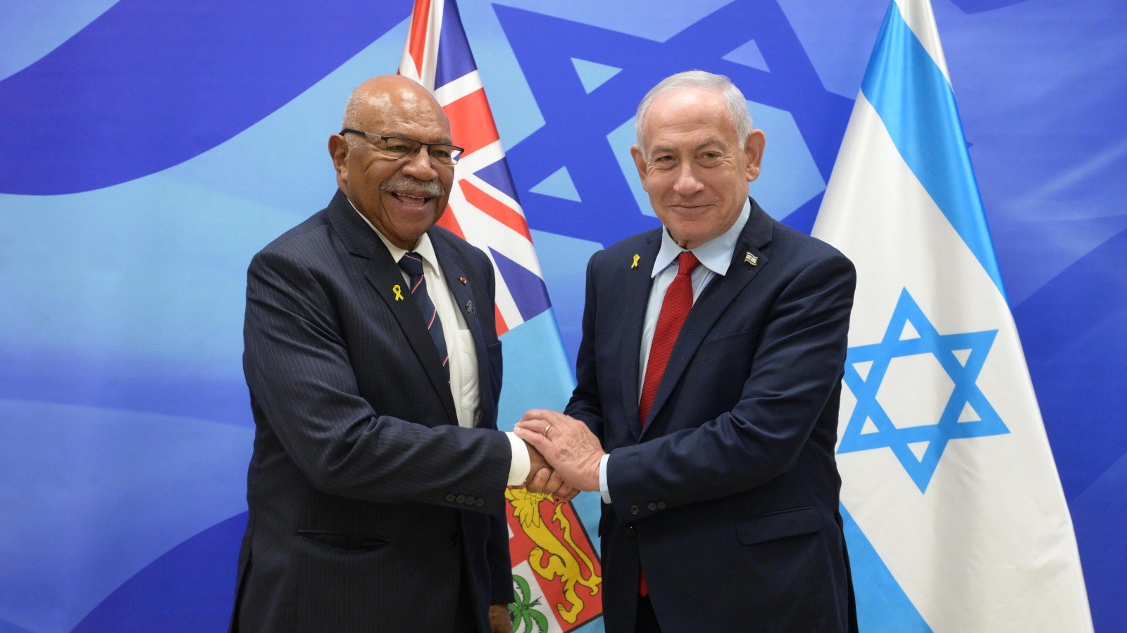 Prime Minister Benjamin Netanyahu meets in Jerusalem with Fijian Prime Minister and Foreign Affairs Minister Sitiveni Rabuka, on September 17, 2025. Photo: Amos Ben-Gershom/GPO