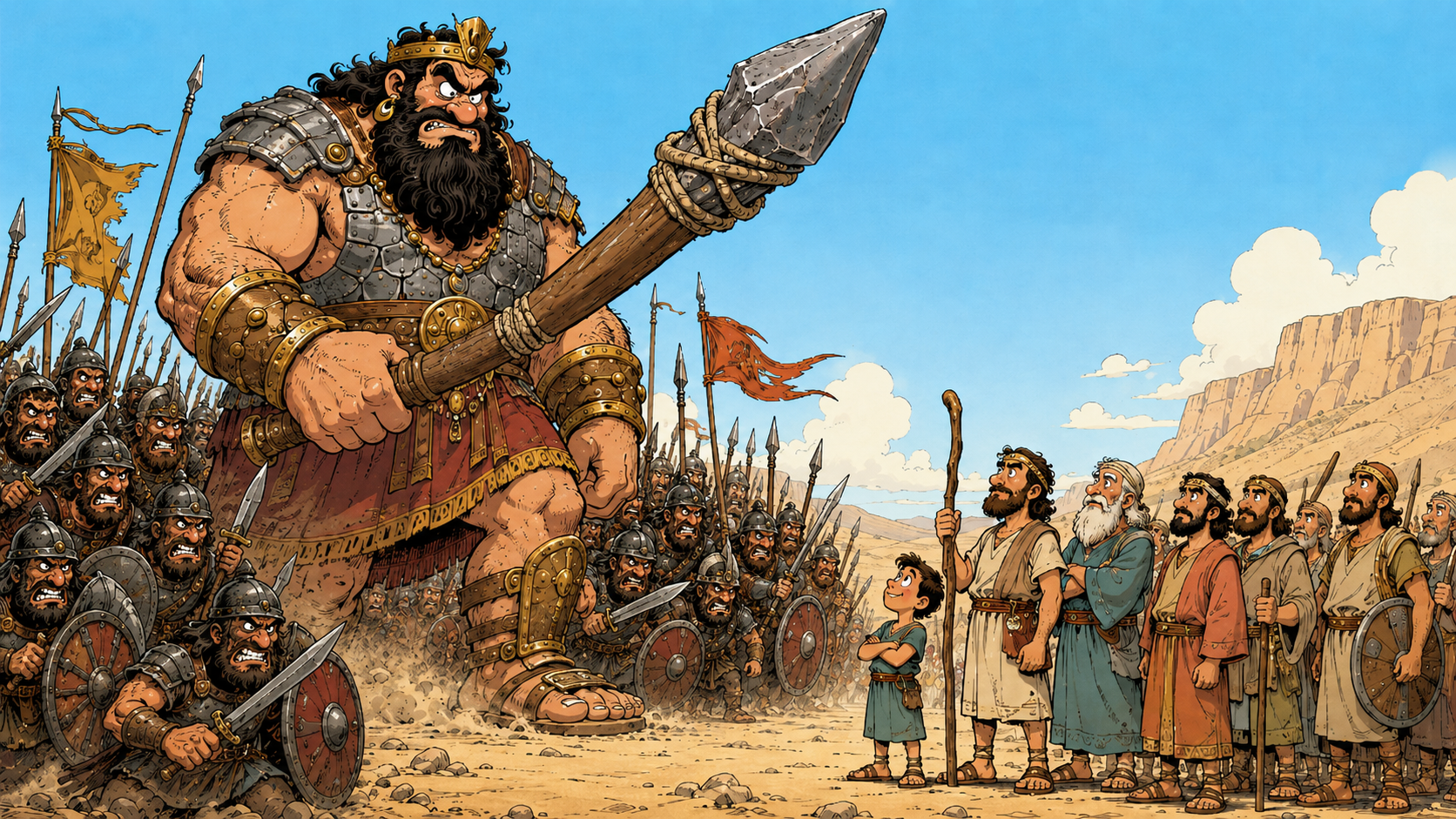 According to Jewish tradition, Og, the king of Bashan, is said to have been a giant who survived the biblical flood. Generated by AI