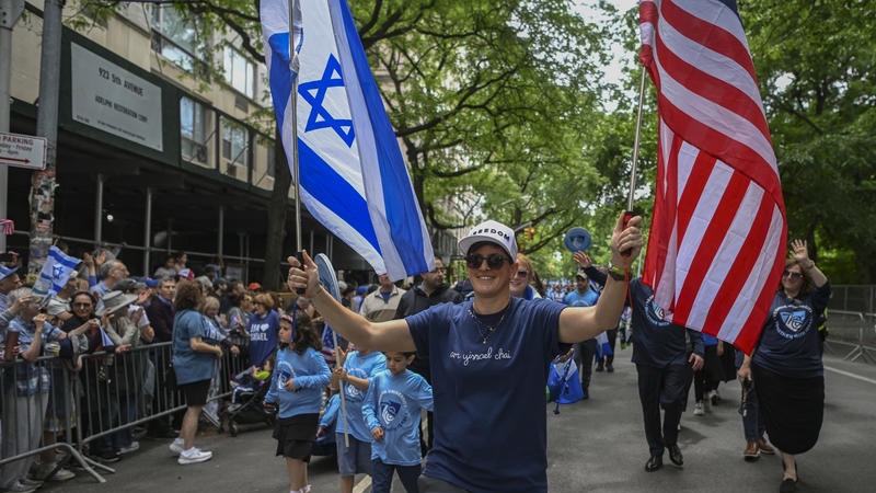 People take part in the Israel Day Parade in New York City, May 31, 2026. Photo by Arie Leib Abrams/Flash90