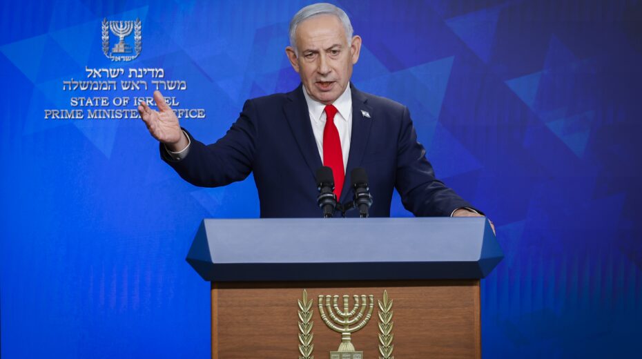 Israeli Prime Minister Benjamin Netanyahu holds a press conference in Jerusalem on June 15, 2026. Photo: Olivier Fitoussi/POOL