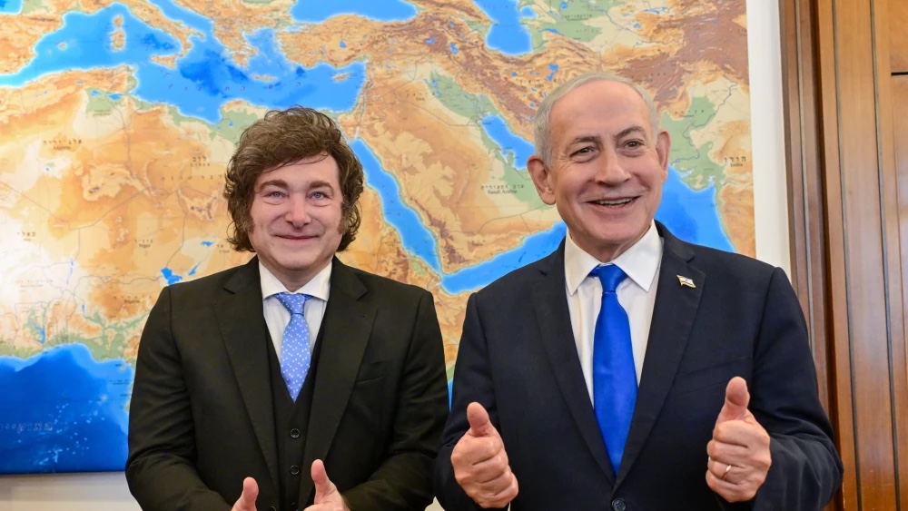 Argentinian President Javier Milei and Israeli Prime Minister Benjamin Netanyahu meet in Jerusalem on April 19, 2026. Photo by Kobi Gideon/GPO.
