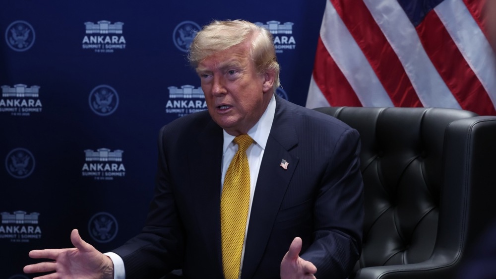 US President Donald Trump speaks during a meeting with NATO Secretary General Mark Rutte (not pictured) on the sidelines of the NATO summit in Ankara, Turkey, 08 July 2026. Photo: EPA/FILIP SINGER / POOL