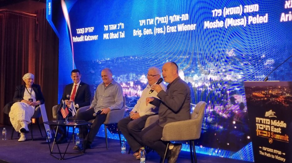 A panel at the Israel365 Middle East Summit in Jerusalem, “The Path to Victory,” July 9, 2026. Photo by Sharon Altshul.