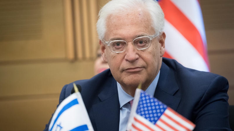 Former US Ambassador to Israel David Friedman during a session in the Knesset on July 25, 2017. Photo by Yonatan Sindel/Flash90