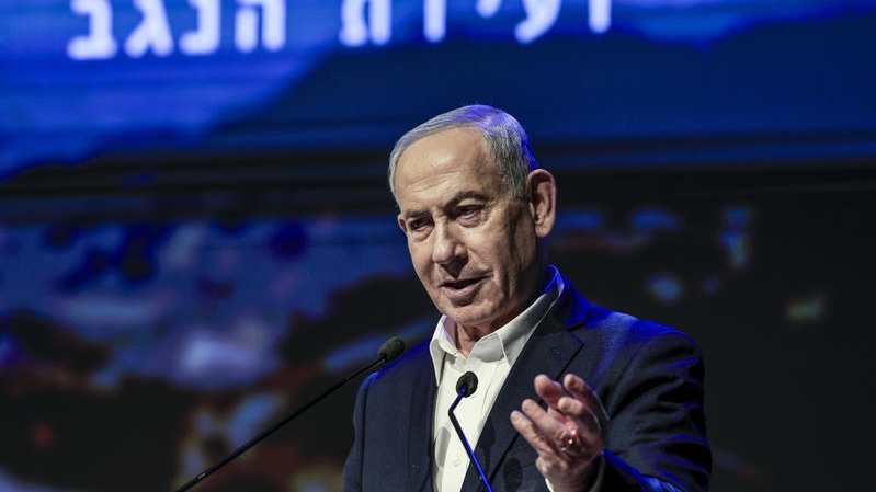 Prime Minister Benjamin Netanyahu attends the Negev Conference in the southern city of Dimona, southern Israel, July 17, 2026. Photo by Tsafrir Abayov/Flash90