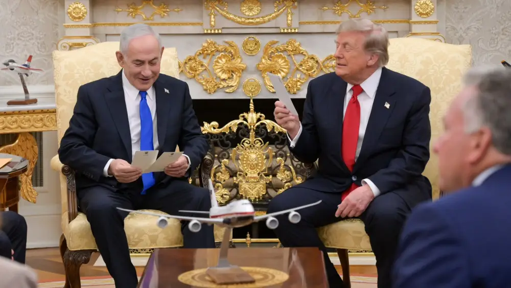 Israeli Prime Minister Benjamin Netanyahu meets with U.S. President Donald Trump at the White House, July 28, 2026. Credit: Ma’ayan Toaf/GPO.