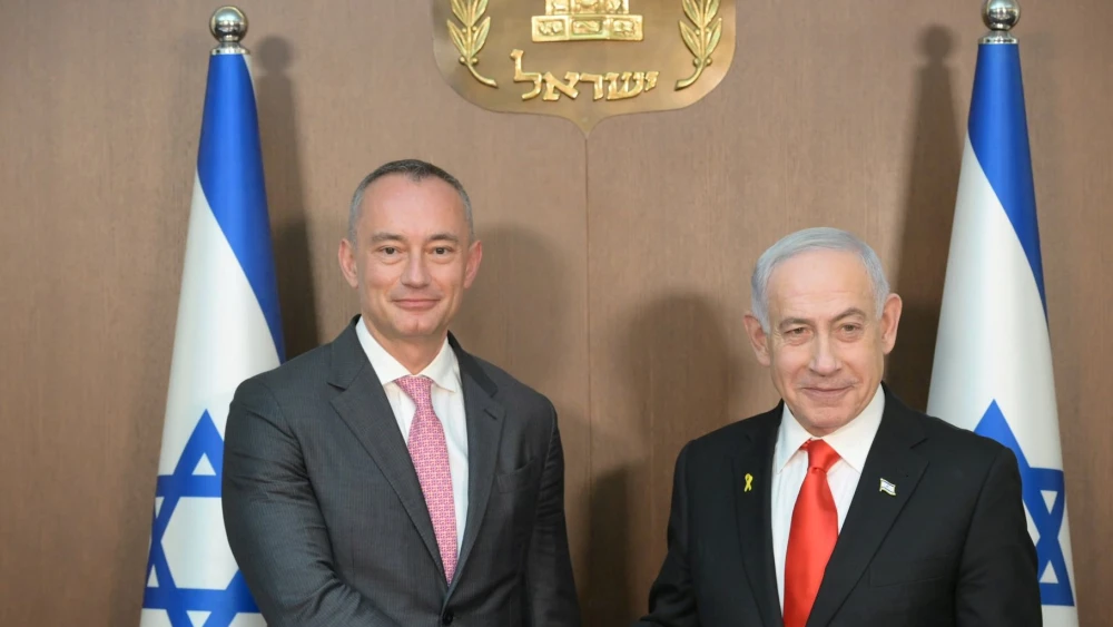 Israeli Prime Minister Benjamin Netanyahu meeting in his office in Jerusalem with Nikolai Mladenov, the Board of Peace’s high representative for Gaza, Jan. 11, 2026. Credit: PMO.