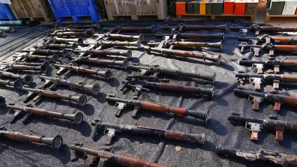 Hamas weaponry seized by Israeli troops in the Gaza Strip and the border area, Oct. 6, 2024. Credit: IDF.