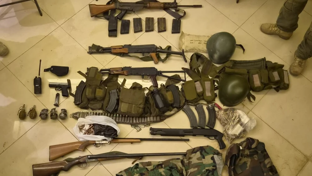 Hezbollah weaponry discovered by Israel Defense Forces soldiers in the security zone in Southern Lebanon, July 2026. Credit: IDF Spokesperson’s Unit.