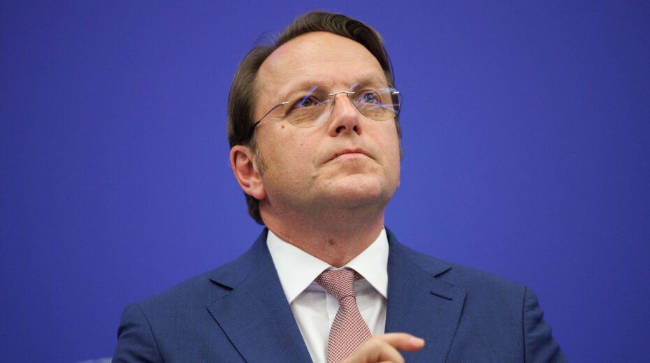 EU Commissioner for Health and Animal Welfare Olivér Várhelyi at a press conference in Strasbourg, France, July 7, 2026. Photo: EPA/OLIVIER MATTHYS