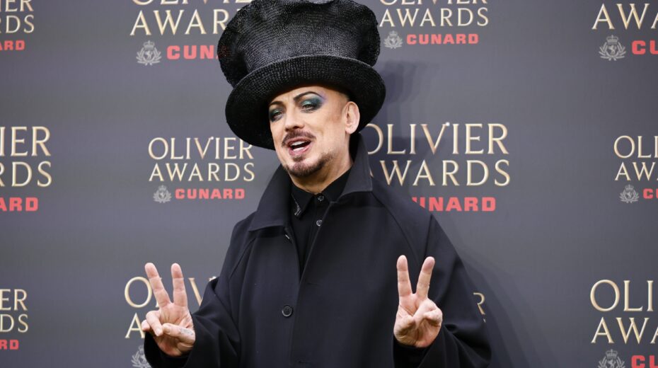 Boy George at the Olivier Awards at the Royal Albert Hall in London on April 12, 2026. The British pop star caused a stir with his pro-Israel song "We Will Dance Again" and will give two concerts in Tel Aviv in November. Photo: EPA/Tolga Akmen.