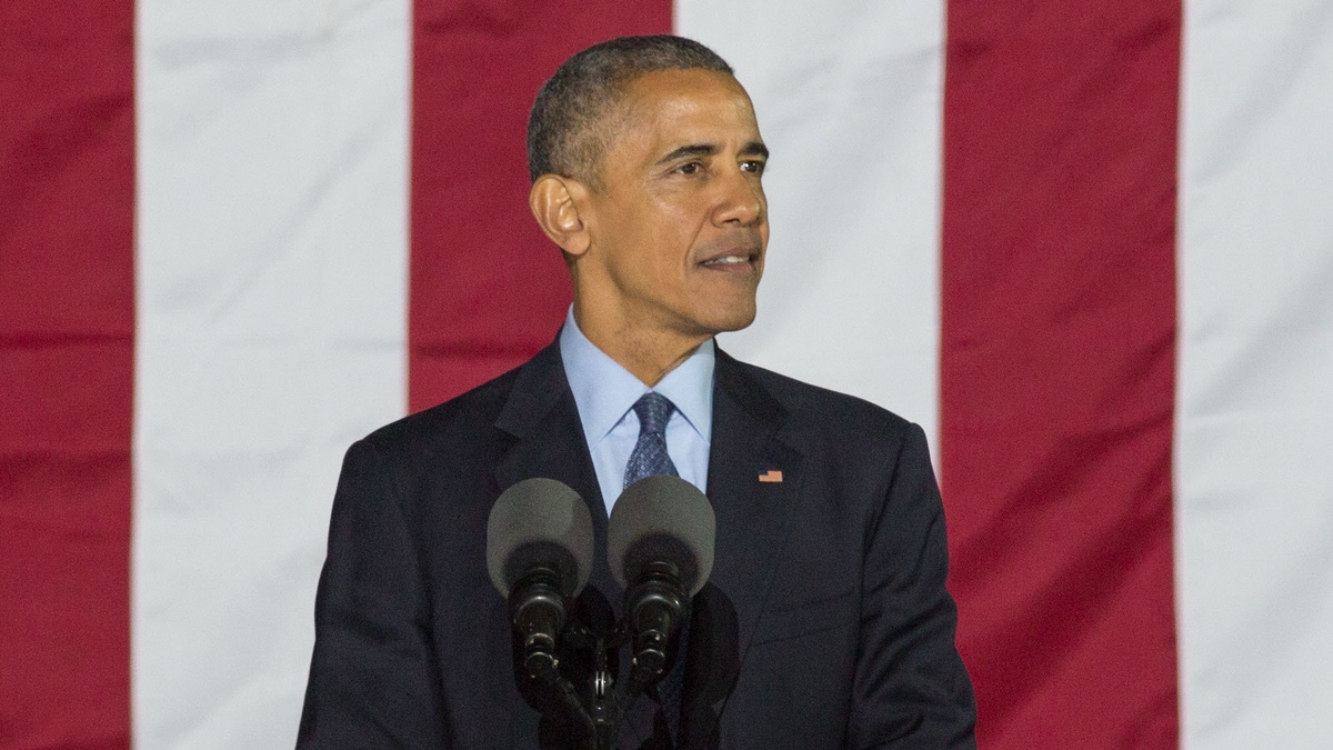 Then-President Barack Obama, speaks during a campaign rally on November 7, 2016, in Philadelphia, Pennsylvania, USA. Photo by Noam Revkin Fenton\Flash90