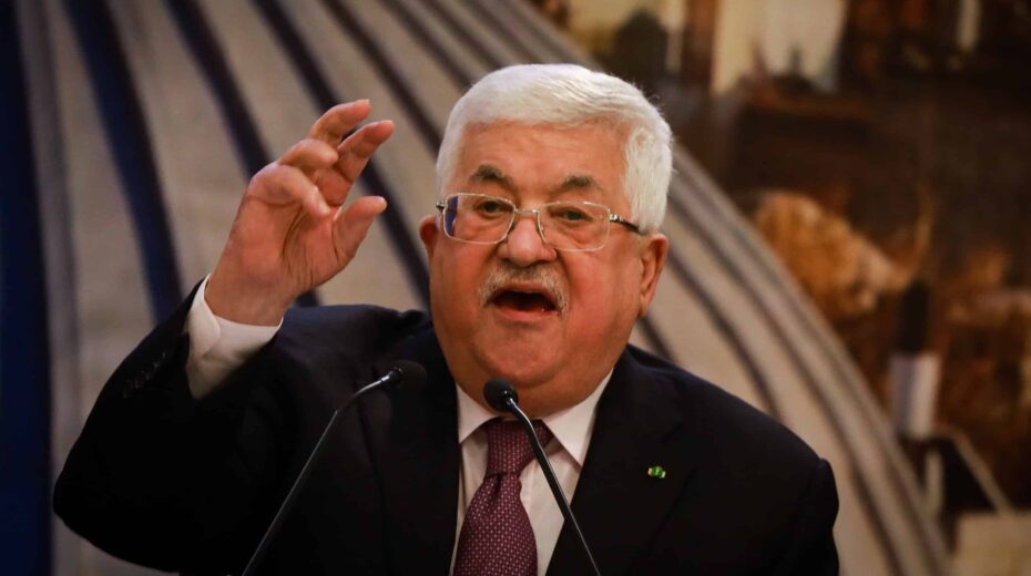 Palestinian Authority chief Mahmoud Abbas delivers a speech at P.A. headquarters in Ramallah, Jan. 28, 2020. Credit: Flash90.