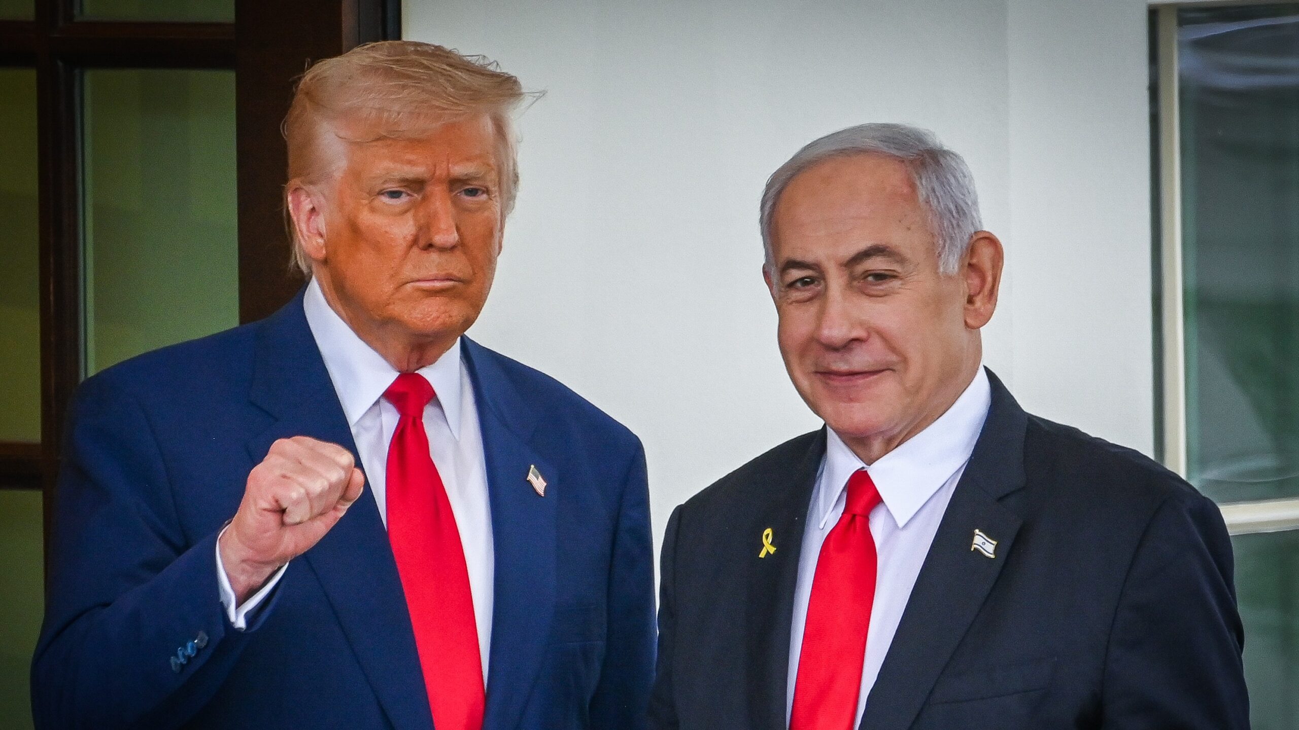 US President Donald Trump and Israeli Prime Minister Benjamin Netanyahu at a meeting at the White House in Washington on April 7, 2025. Photo: Liri Agami/Flash90