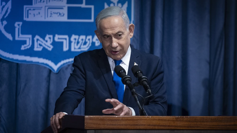 Israeli Prime Minister Benjamin Netanyahu attends a reception marking the opening of the Colombian embassy in Jerusalem, held at the Foreign Ministry in the capital, Oct. 14, 2026. Photo by Chaim Goldberg/Flash90.